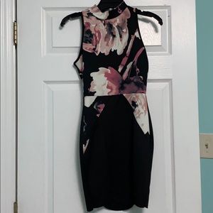 Pink/Black Floral Dress